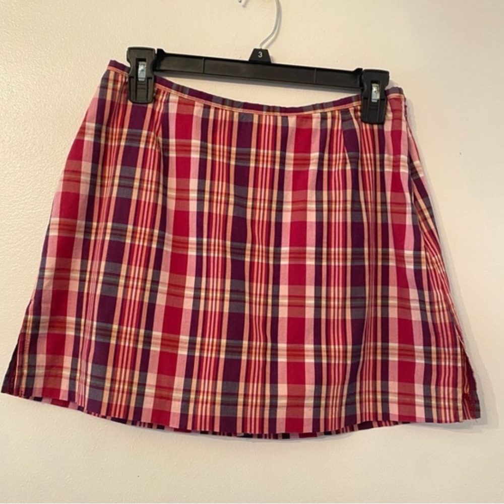 Briggs New York plaid side zipper skort